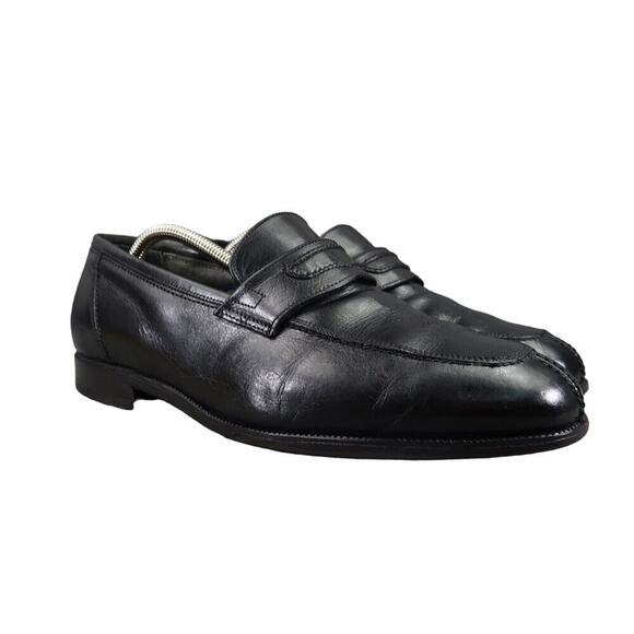 Florsheim Shoes Mens 9 Loafers Slip On Classic Leather Retro Dress Formal Black - Picture 1 of 16